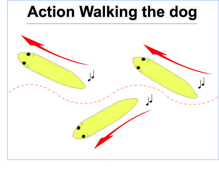 Action Walking the dog avec un mini Spook