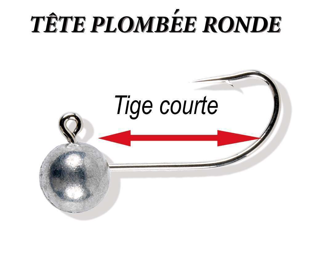 Tête plombée ronde Flashmer à tige courte