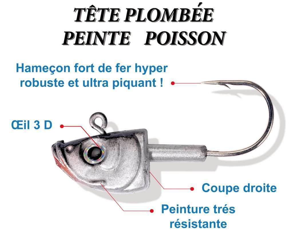 Tête plombée peinte poisson Flashmer