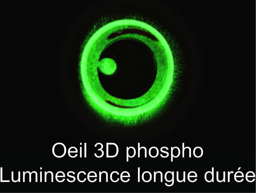 Œil 3 D phospho à la luminescence longue durée