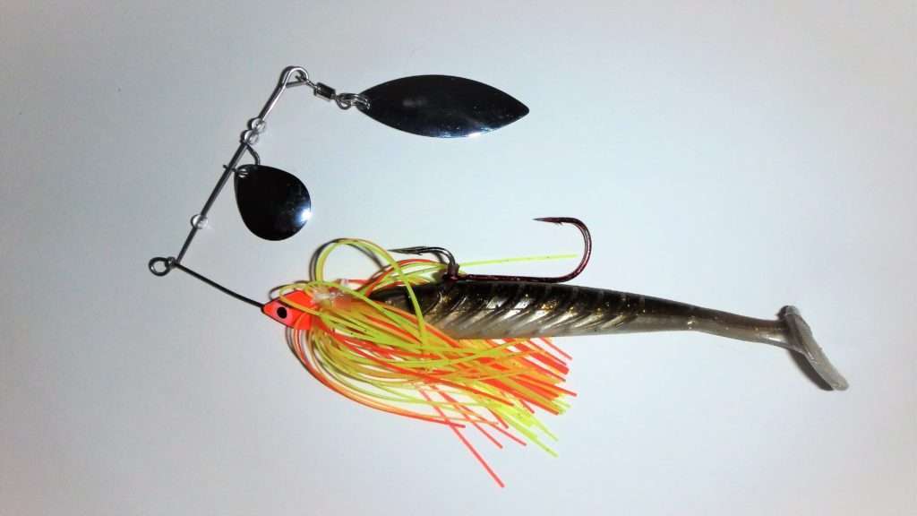 Pulse Yum monté en trailer sur un spinnerbait Predator Flashmer