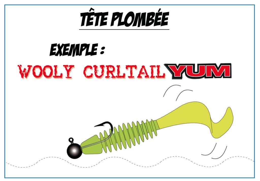 Wooly Curtail Yum monté sur une tête plombée ronde