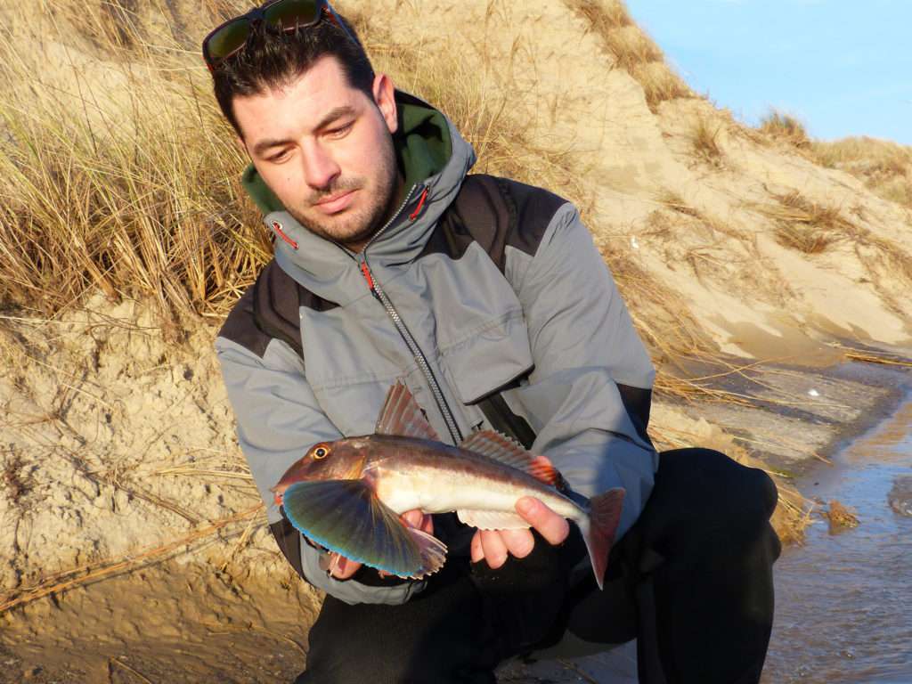 Jérémy avec un superbe rouget grondin !