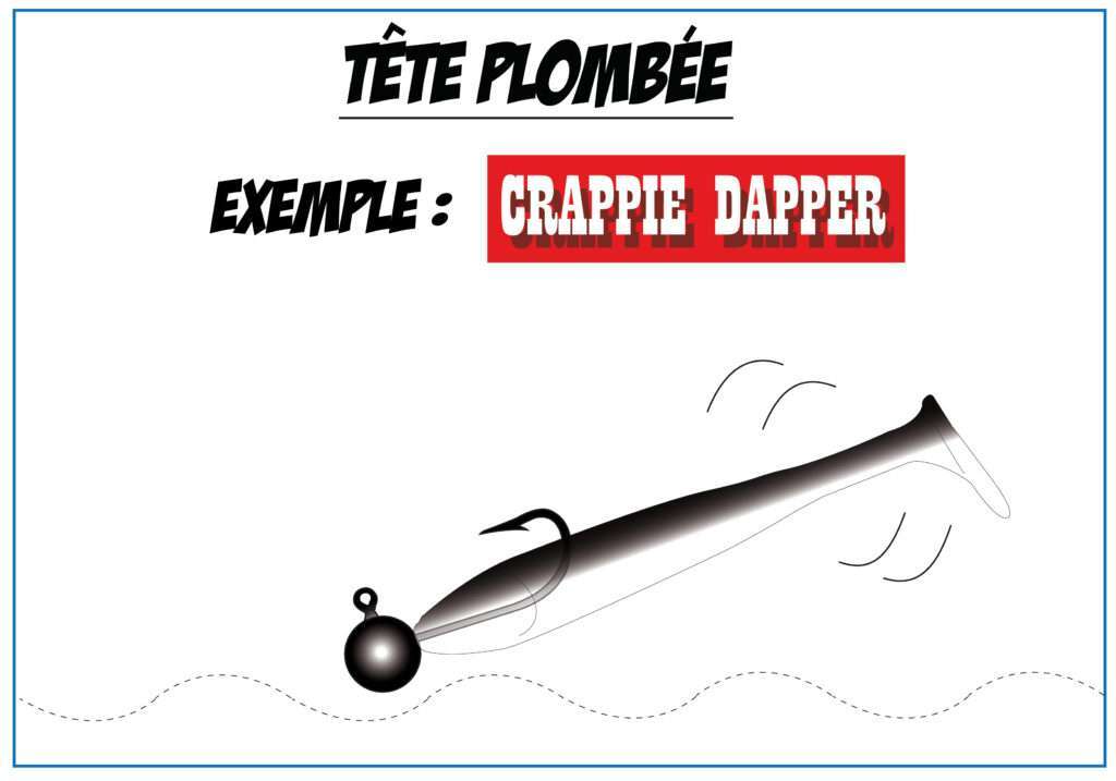 Crappie Dapper sur une tête plombée ronde