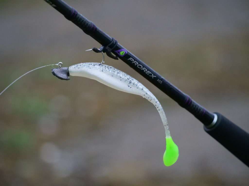 Sea Shad Bass Assassin monté sur une tête sabot pour les pêches au ras du fond