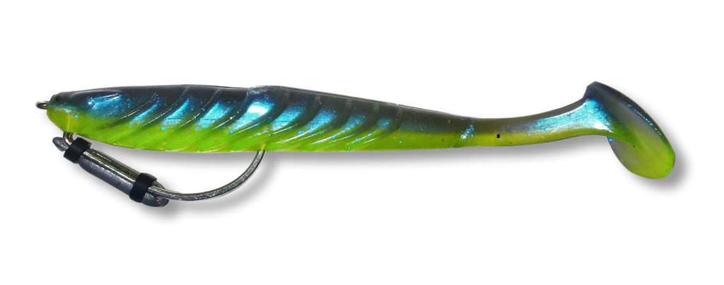 Pulse Yum monté en texan avec un Belly Weight Lunker City sur la hampe