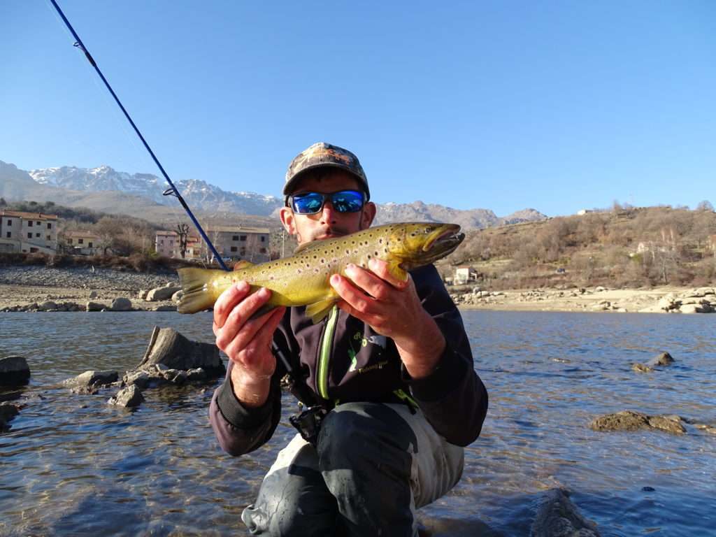 Magnifique fario de 40 cm prise par Etienne dans un lac corse fin mars 2019 au 3DS Shad MR