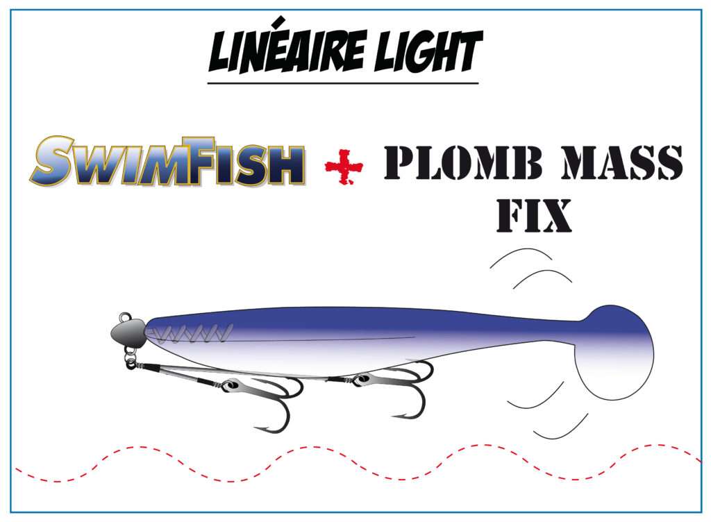 Tête Mass Fix et un montage Screw Rig sur un gros Swimfish : idéal pour du linéaire light !