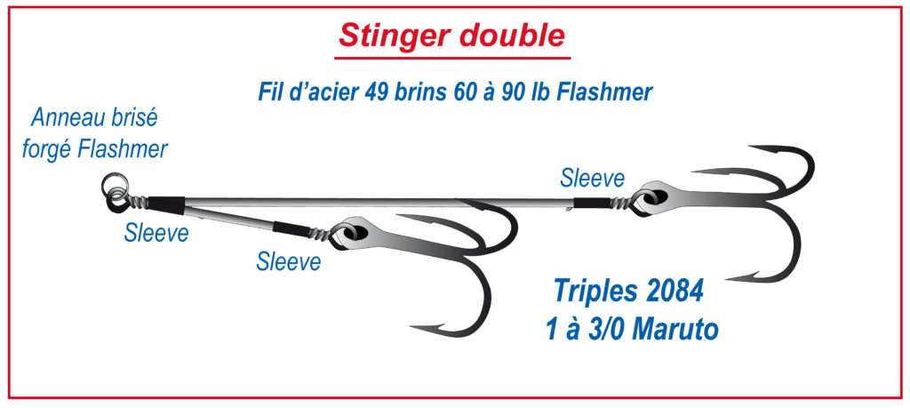 Éléments d’un stinger double pour un montage Screw rig