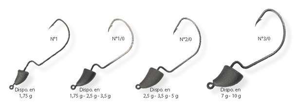 La Finess Nose Jig Head est déclinée en de multiples combinaisons tailles d’hameçons / poids de la tête