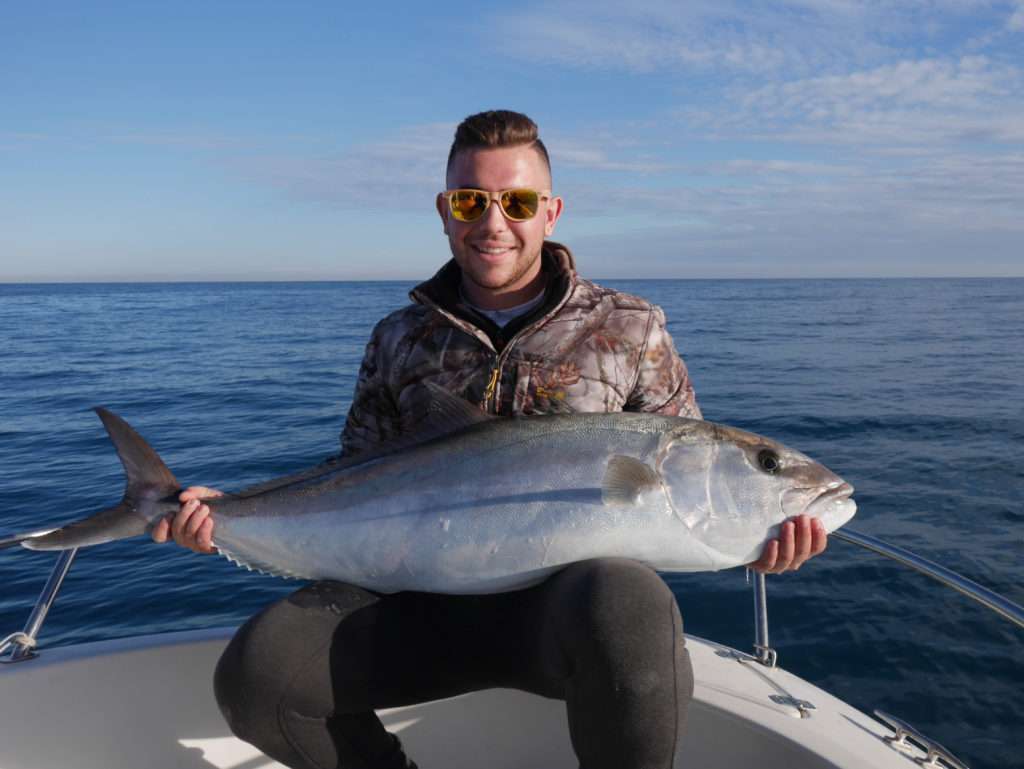 Cette magnifique sériole de 18 kg a été sortie avec l’Ecoboat ! 