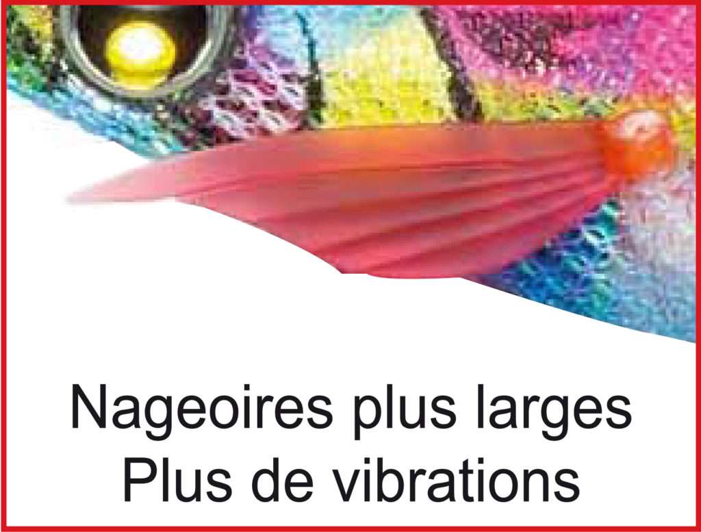 Les nageoires en silicone de la Pata Pata-Q Slow Yo-Zuri sont élargies