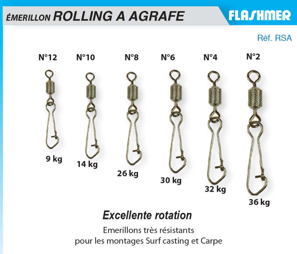 Emerillon rolling à agrafe Flashmer