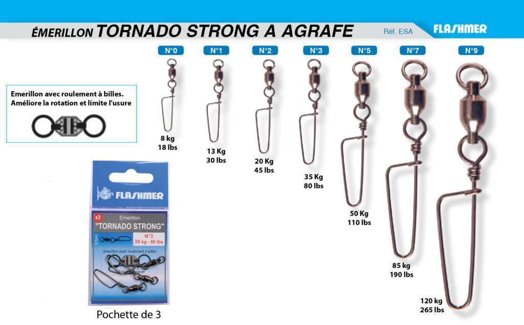 Emerillon Tornado Strong à agrafe Flashmer