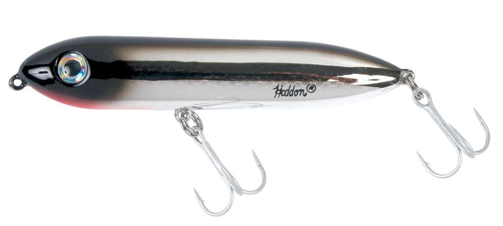 Mini Spook Heddon coloris chrome dos noir