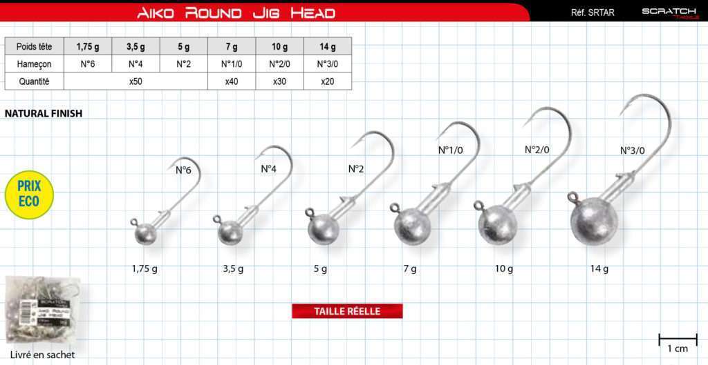 Aiko Round Jig Head Scratch Tackle