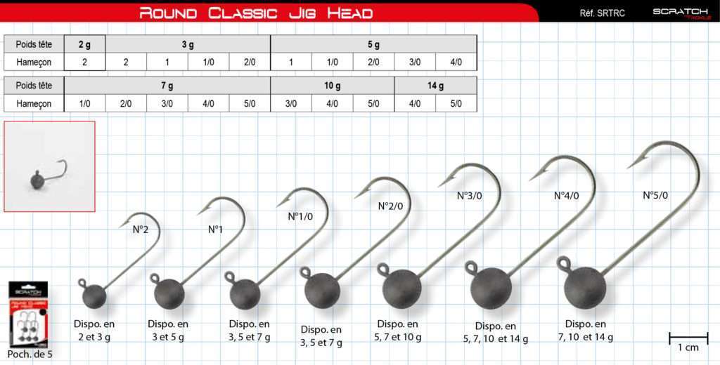 Round Classic Jig Head Scratch Tackle